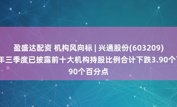 盈盛达配资 机构风向标 | 兴通股份(603209)2025年三季度已披露前十大机构持股比例合计下跌3.90个百分点