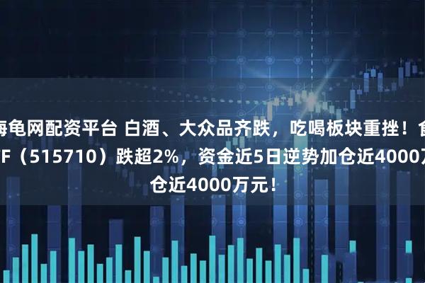 海龟网配资平台 白酒、大众品齐跌，吃喝板块重挫！食品ETF（515710）跌超2%，资金近5日逆势加仓近4000万元！